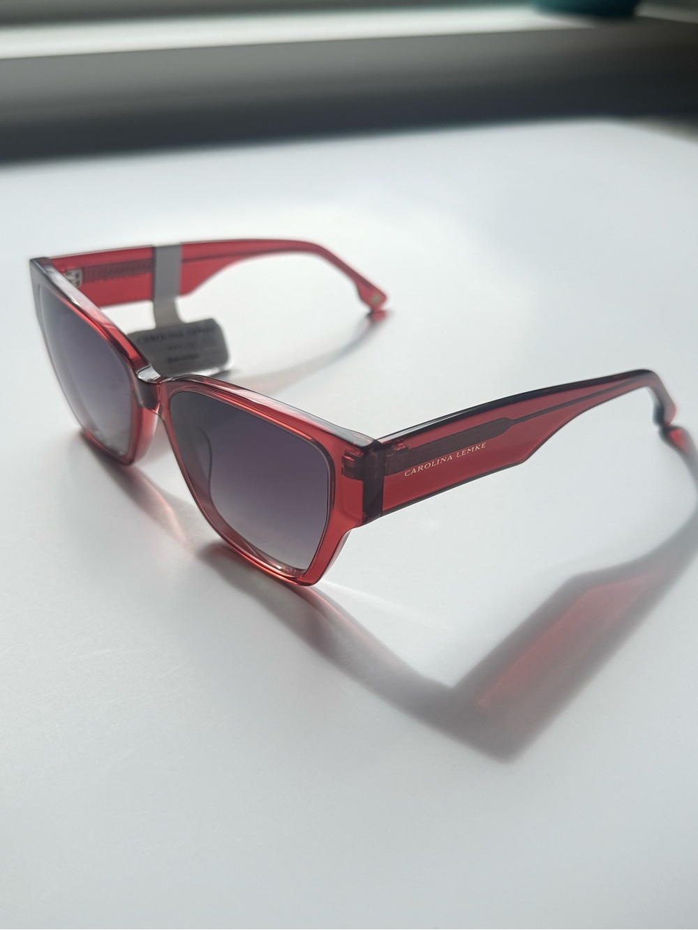 NEW Carolina Lemke Red Transparent Clarity Sunglasses